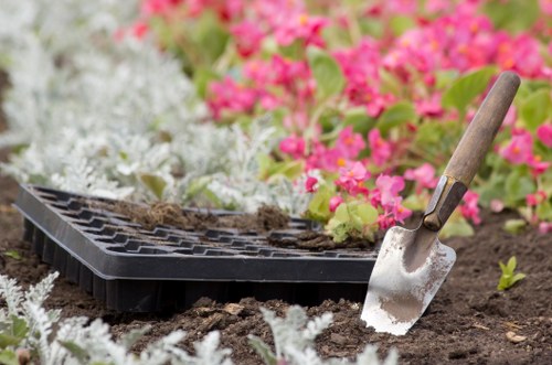 Insured gardener assessing a property for liability risks